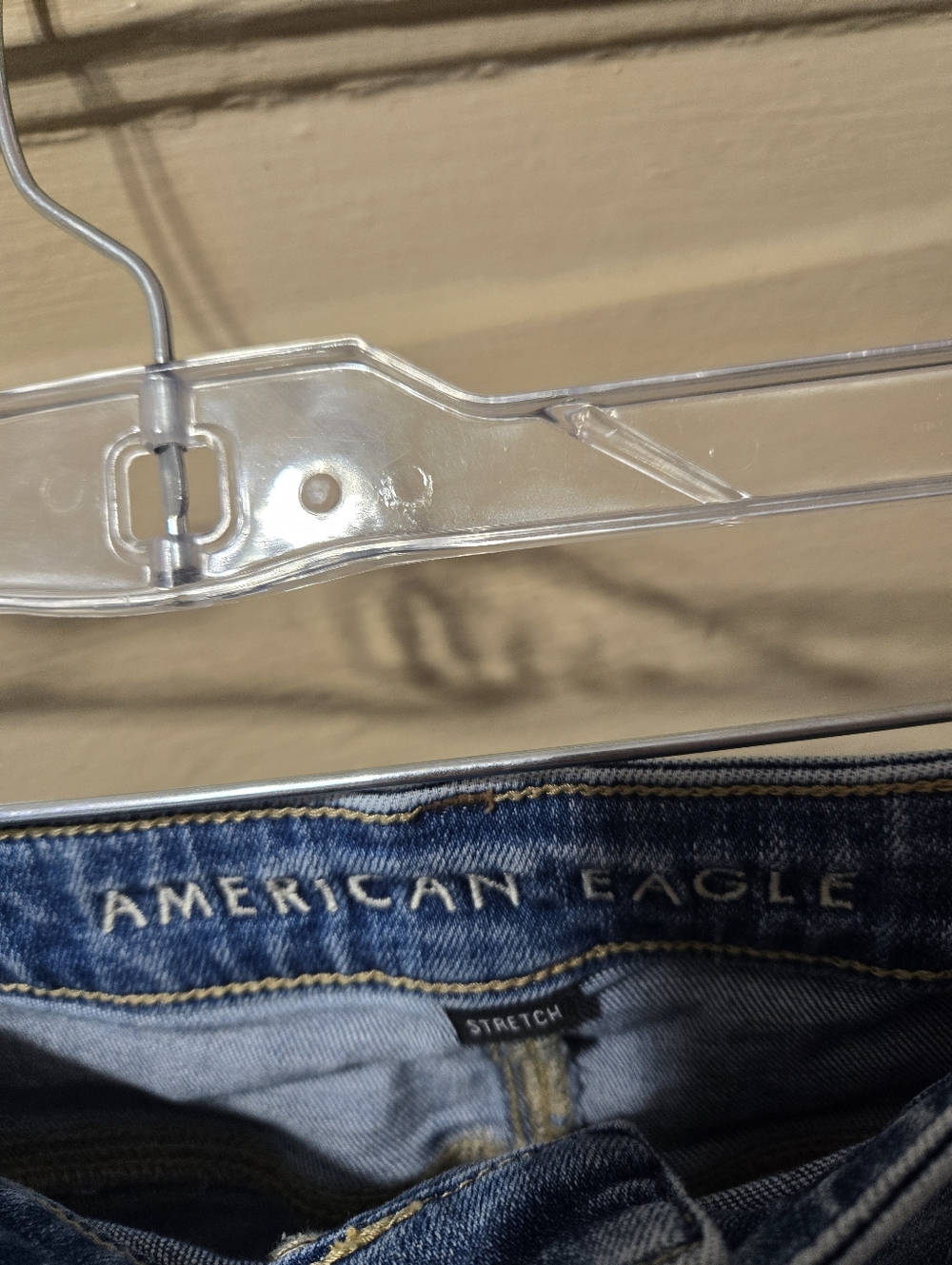 American Eagle Next Level Stretch Hi-Rise Shortie Distressed Denim Shorts GUC - Picture 3 of 5